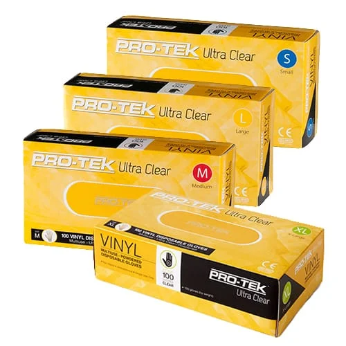 Pro-Tek Vinyl Gloves Natural Powdered