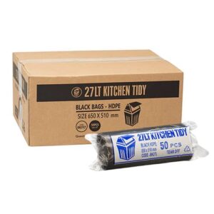 Austar 27L Black Kitchen Tidy Liner HDPE - BK27LT