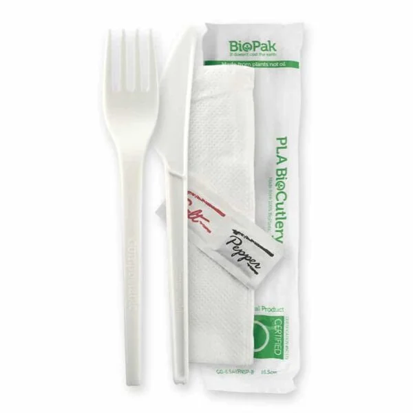 BioPak 100% BioPlastic PLA Cutlery Sets - Image 5