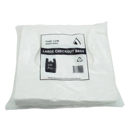 HTP White HDPE Singlet Shopping Bags - Image 4