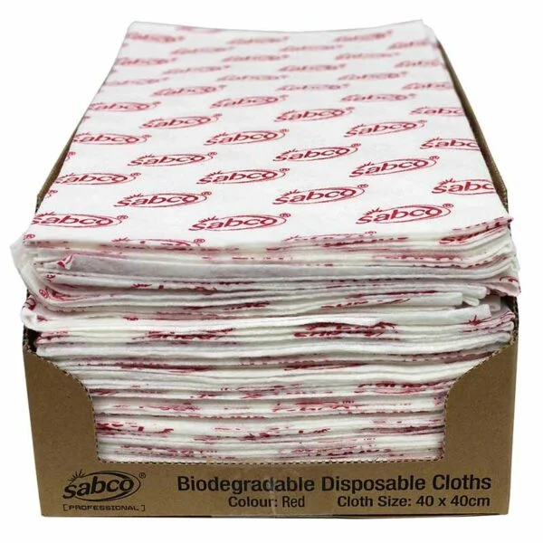 Sabco Professional Biodegradable Cloths Bulk - 50pk Red - Image 2