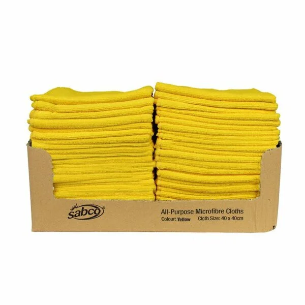 Sabco Professional Microfibre Cloths Bulk - 50pk Yellow