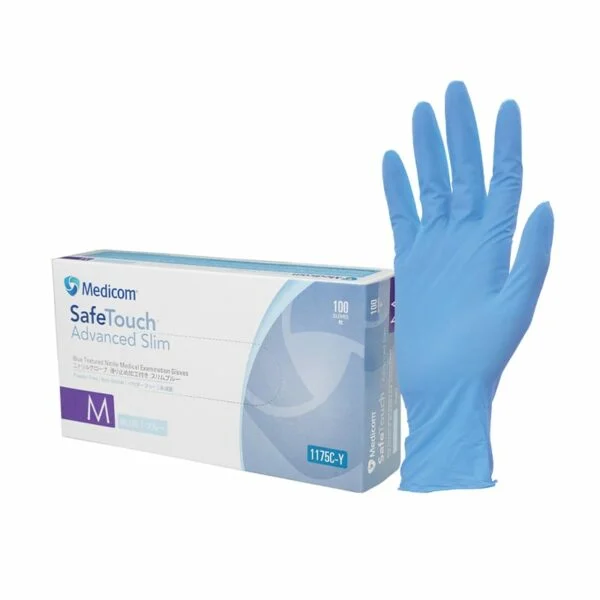 SafeTouch® Advanced Slim Blue Nitrile Gloves PF - Image 4