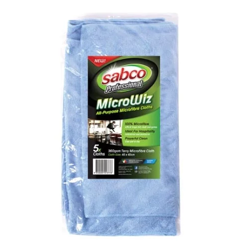 Sabco Professional All Purpose Microfibre Cloths - 5pk