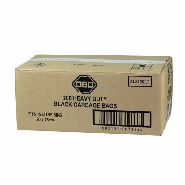 Oso® Heavy Duty Garbage Bags 75L Black Box200