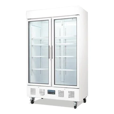 Polar G-Series Upright Double Door Display Fridge White 944Ltr