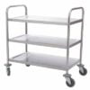 Vogue Stainless Steel 3 Tier Clearing Trolley - Image 2
